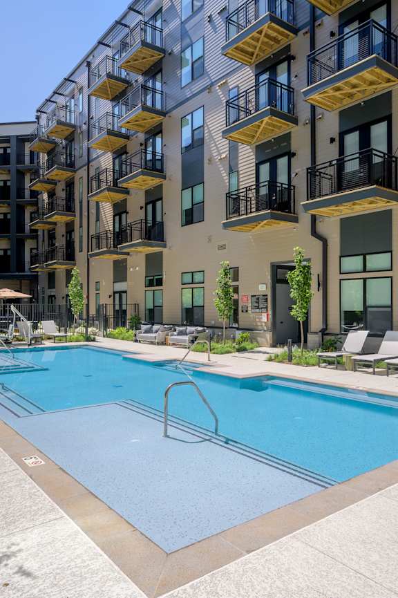 Pool with cabanas at 333 Ellington in Gaithersburg MD