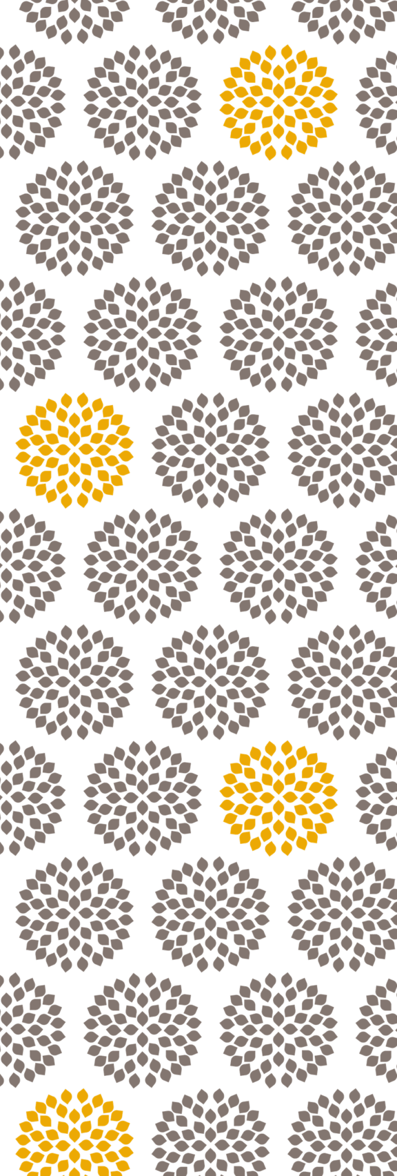A pattern of grey and yellow circles on a black background.