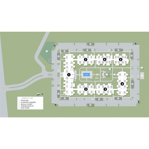 site plan of the campus with the buildings on the map