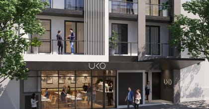 an artist impression of the facade of the uxo building