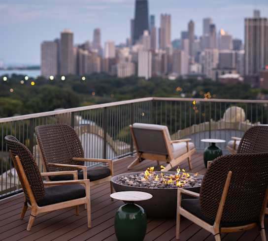Rooftop Lounge at the Belden Stratford in Chicago, IL 60614