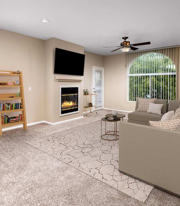 Living room at Campana Crown Valley Apartments in Mission Viejo CA