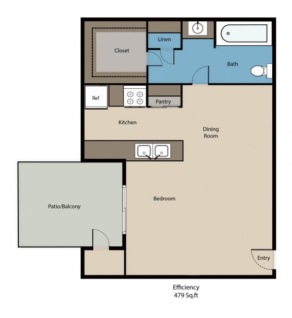 E1 Floor Plan at The Ivy, Texas