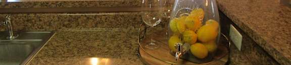 Kitchen with bar counter top