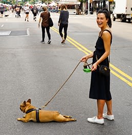 Woman With Her Dog  at Carriage House Lofts, Chicago, IL, 60605