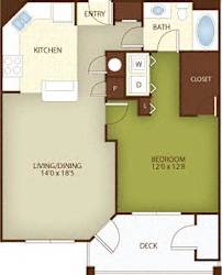Mimosa Floor Plan at Stone Ridge Apartment Homes, Mobile, Alabama