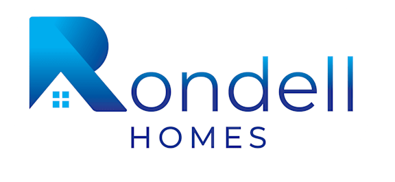 A logo with a blue house and the text "Rondell Homes".
