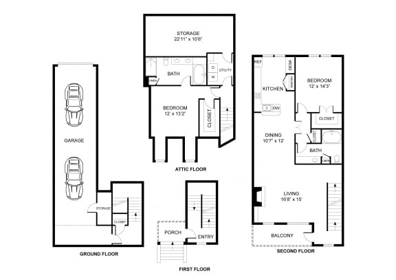 Floor Plan  Two bedroom, two bathroom, walk in closets, laundry room, hvac room, pantry, living room, kitchen THE WINDSOR floor plan, 1508 square feet.