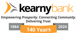 a logo with an orange ribbon and the word kearny oaks on it