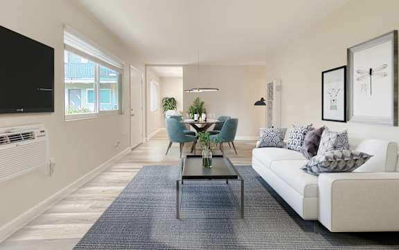 Living room and dining area  at Pleasanton Heights, Pleasanton, CA, 94566