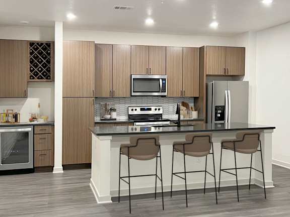 Chef's Kitchen Island & Quartz Countertops at Apex, Colorado Springs, Colorado