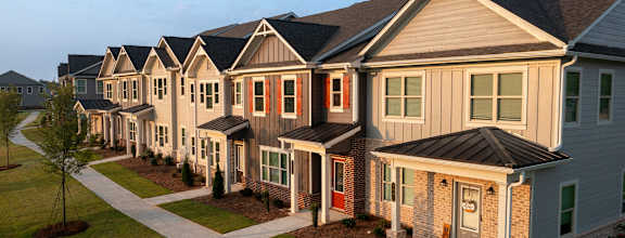 a row of houses in a suburban neighborhood