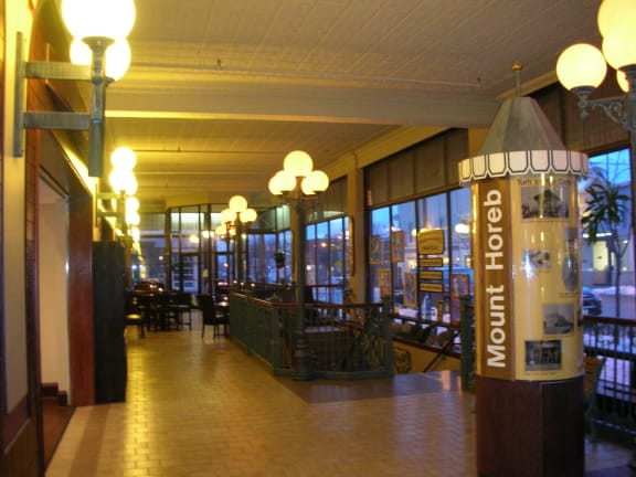Hoff mall common area for shops in the evening