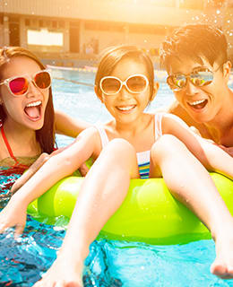 Family in the pool  at Bay Winds, Miami, 33161