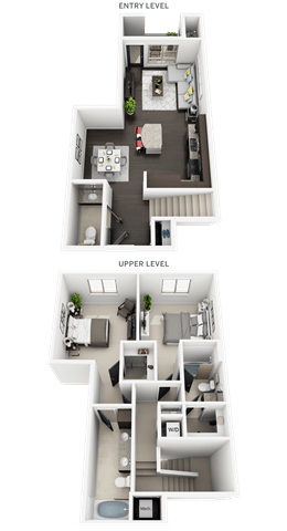 2 Bed 2.5 Bath plan R4 Floor Plan at Accent, California