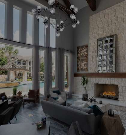 Resident clubhouse with fireplace - Retreat at Cinco Ranch