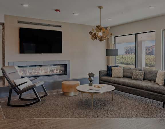 Element 25 clubhouse with fireplace and seating