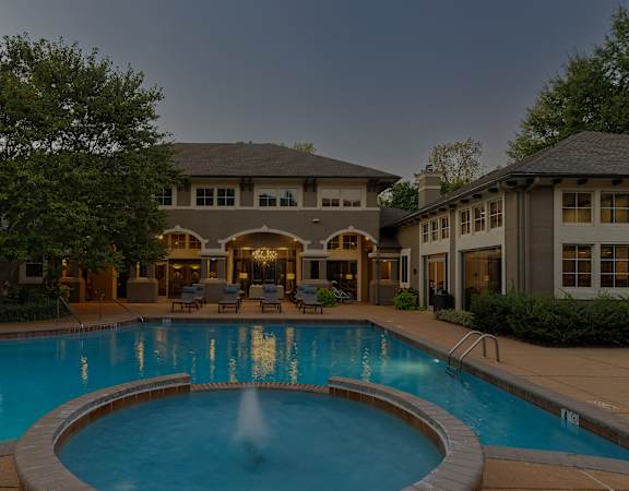 The Estates at River Pointe resort-style pool with heated spa