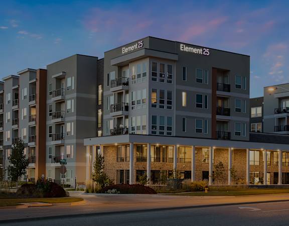 Element 25 - Building exterior at dusk