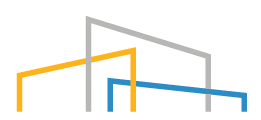 a row of orange and blue lines on a black background