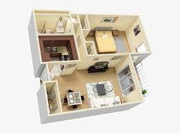  Floor Plan 1 bed bath