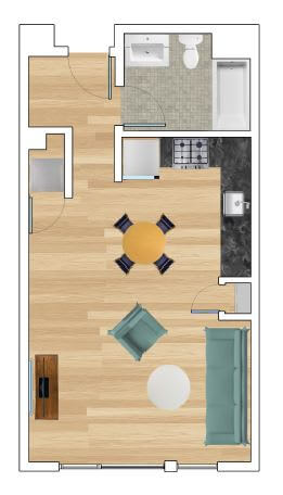 Studio C Floor Plan at Block C, San Marcos, 92078