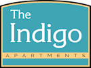 The Indigo Apartments logo with a white background.