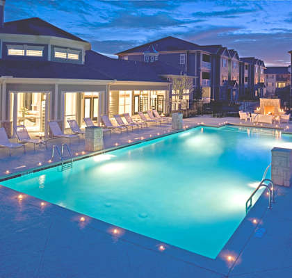 Twilight Pool at Plantation Crossing, Lafayette, Louisiana