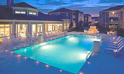 Twilight Pool at Plantation Crossing, Lafayette, Louisiana