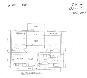  Floor Plan 2 Bedroom 1 Bathroom