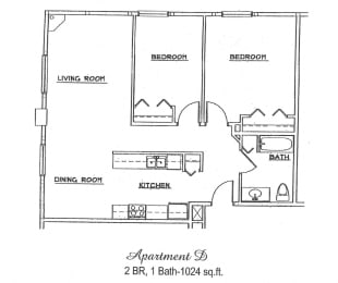  Floor Plan 2 Bedroom 1 Bathroom