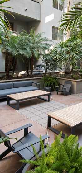 Outdoor Sitting Area at 1724 Highland in Hollywood, Los Angeles, CA