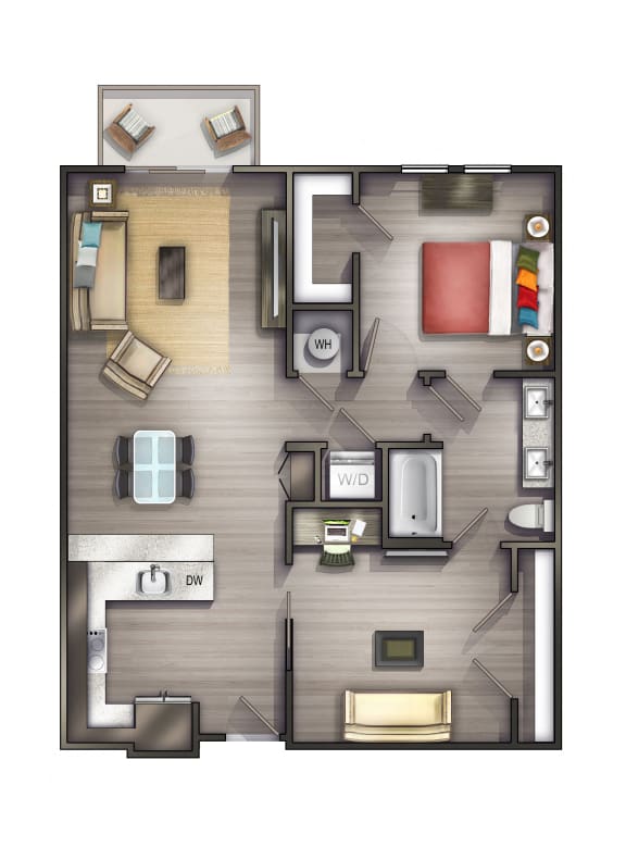 A6 Floor Plan at Peyton Stakes, Tennessee, 37208