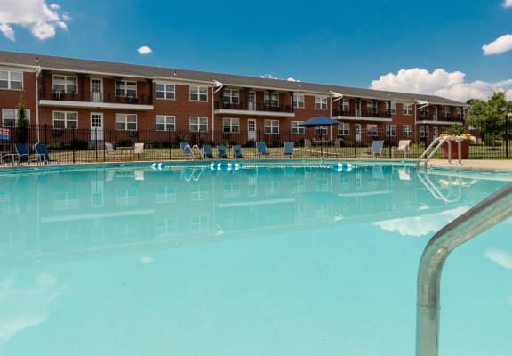 This is a photo of the swimming pool at Lake of the Woods Apartments in Cincinnati, OH.