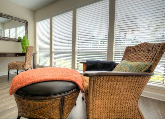 Every apartment home includes a tucked-away sunroom.