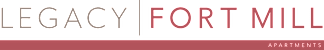 The image shows the words "LEGACY" and "FORT MILL" in black and red respectively.