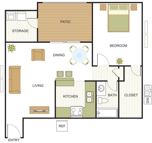 A3 Floor Plan at Newport Apartments, CLEAR Property Management, Irving