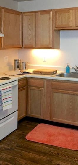 kitchen with efficient appliances