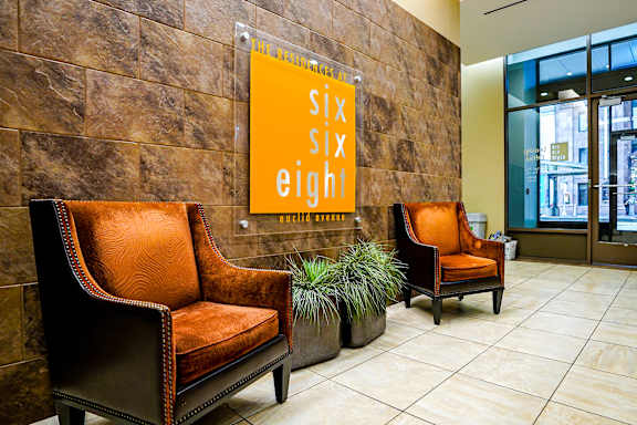 Lobby at The Residences at 668 Apartments, Cleveland, OH