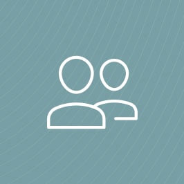 a man with two eyes icon on a blue