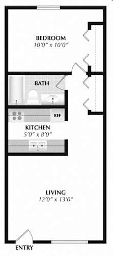 Floor Plan  One Bedroom One Bath