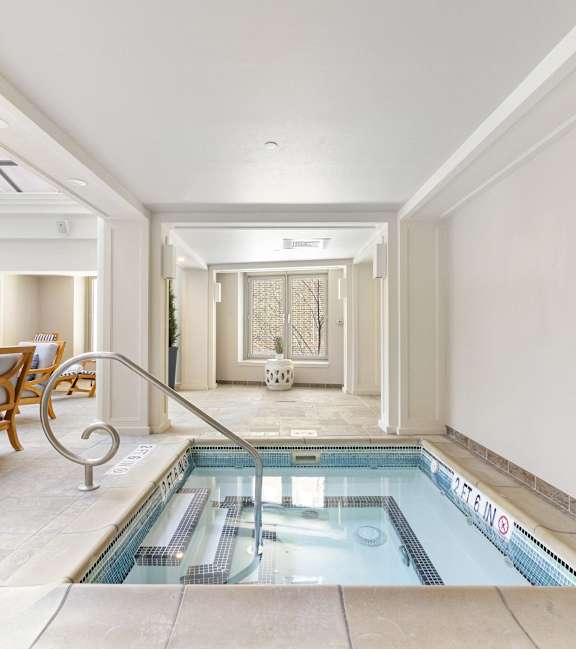 a swimming pool in a lobby of a hotel at HIGHGROVE, Stamford, Connecticut