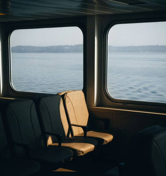 the view of the ocean from a cruise ship window