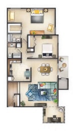 Large 2 bedroom with Den Option