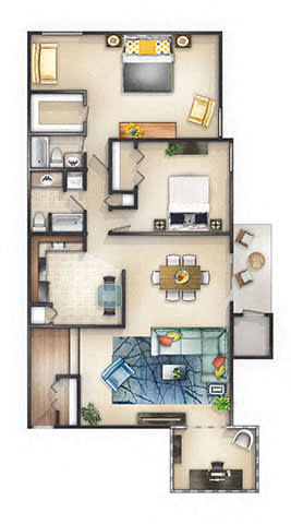 Large 2 bedroom with Den Option