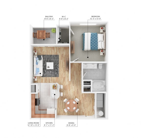 Floor Plan  The Martinsborough Floor Plan at The Heritage at Arlington Apartment Homes, Greenville, North Carolina