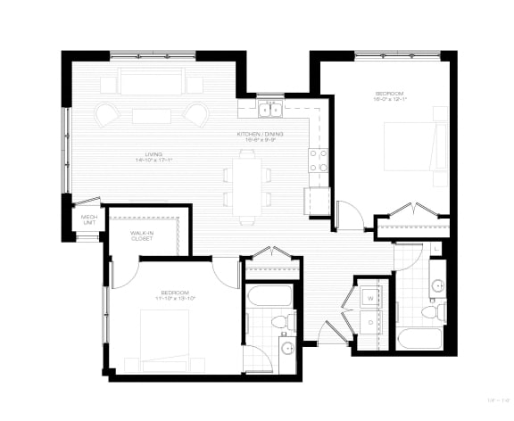 Floor Plan  Two Bedroom