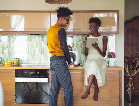 Man and Woman Standing at The Oxford Apartments, Oxon Hill, MD, 20745
