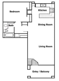1 Bed 1 Bath D Floor Plan at Elevate at Discovery Park, Tempe, Arizona