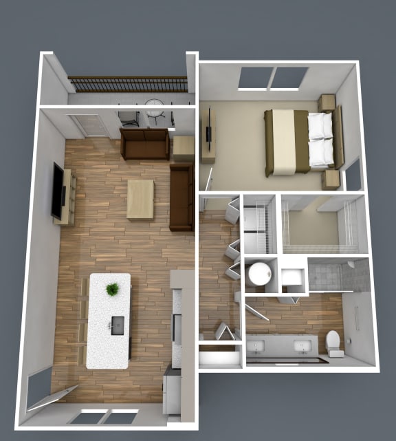 Floor Plan  1 Bedroom Apartment at Centre Pointe Apartments, Florida, 32940